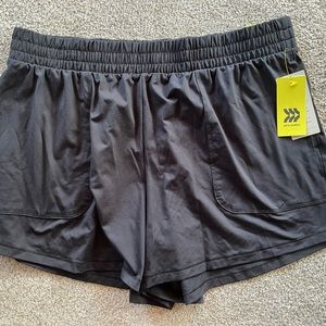 All-in-Motion Black Knit Workout Shorts, Size L